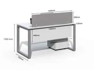 Kancelársky stôl s kontajnerom Houseland Prime Max 01 140 cm biely