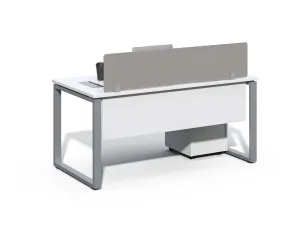 Kancelársky stôl s kontajnerom Houseland Prime Max 01 160 cm biely