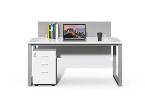 Kancelársky stôl s kontajnerom Houseland Prime Max 01 160 cm biely