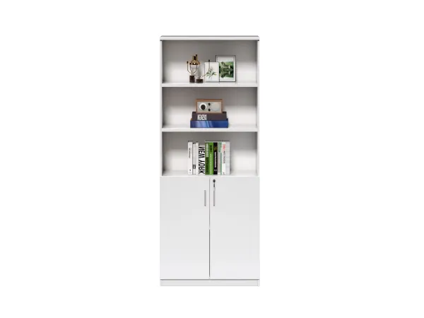 Vysoká kancelárska skriňa Houseland Prime Neo 01 80 cm biela