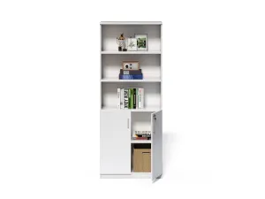 Vysoká kancelárska skriňa Houseland Prime Neo 01 80 cm biela