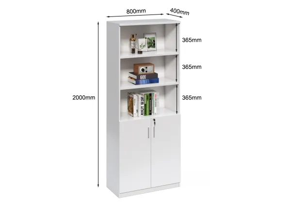 Vysoká kancelárska skriňa Houseland Prime Neo 01 80 cm biela