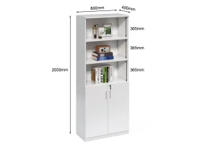 Vysoká kancelárska skriňa Houseland Prime Neo 01 80 cm biela