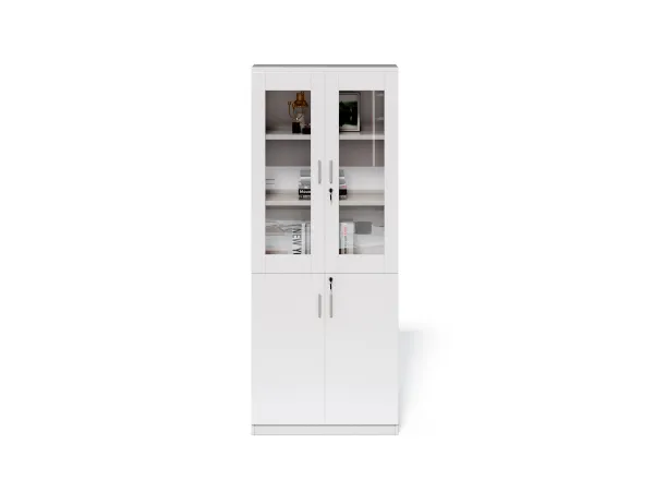 Vysoká kancelárska skriňa Houseland Prime Neo 02 80 cm biela