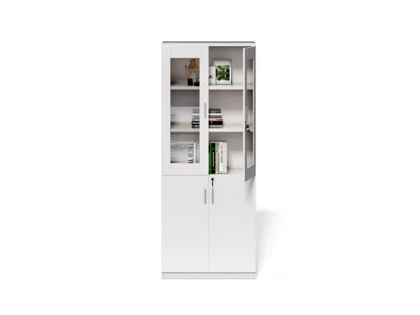 Vysoká kancelárska skriňa Houseland Prime Neo 02 80 cm biela