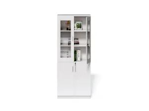 Vysoká kancelárska skriňa Houseland Prime Neo 02 80 cm biela