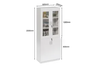 Vysoká kancelárska skriňa Houseland Prime Neo 02 80 cm biela