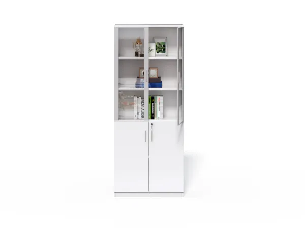 Vysoká kancelárska skriňa Houseland Prime Neo 04 80 cm biela