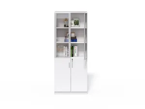 Vysoká kancelárska skriňa Houseland Prime Neo 04 80 cm biela