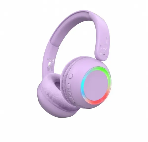 Bezdrôtové slúchadlá s podsvietením Purple