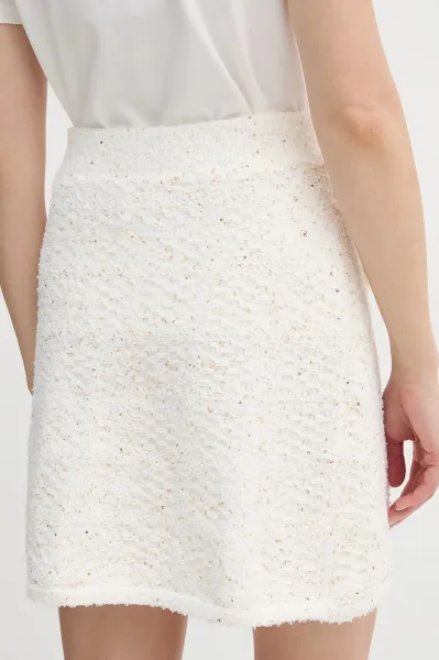 Sukňa Karl Lagerfeld Boucle Knit Skirt Cannoli Cream