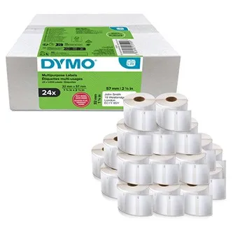 Dymo 2223590, 57mm x 32mm, multifunkčné, odnímateľné, biele, originálne papierové štítky, 24 x 1000 ks