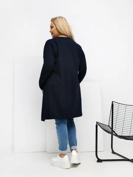 Plus size tunika v námorníckej modrej