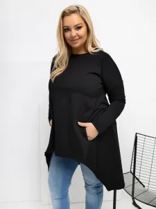 Čierna plus size blúzka s vreckami