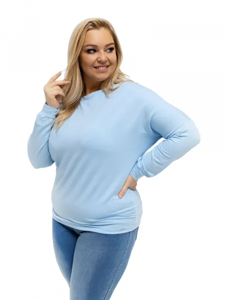 Plus size svetlomodrá mikina