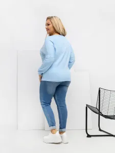 Plus size svetlomodrá mikina