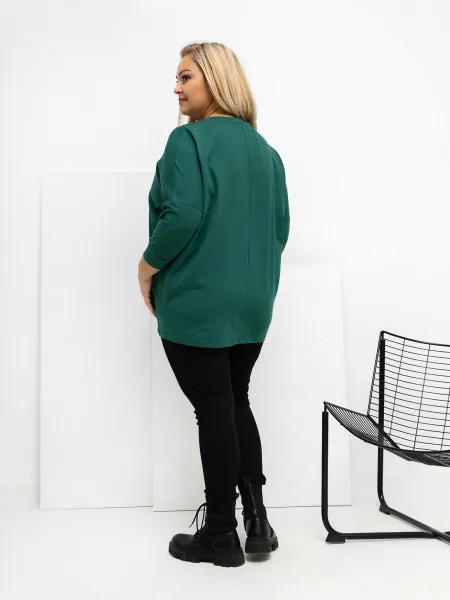 Plus size mikina v tmavozelenej farbe