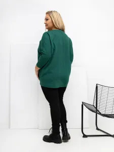 Plus size mikina v tmavozelenej farbe