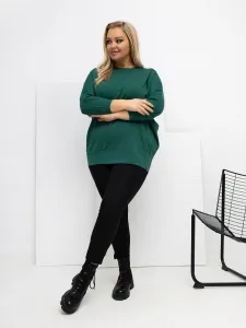 Plus size mikina v tmavozelenej farbe