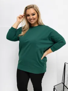 Plus size mikina v tmavozelenej farbe