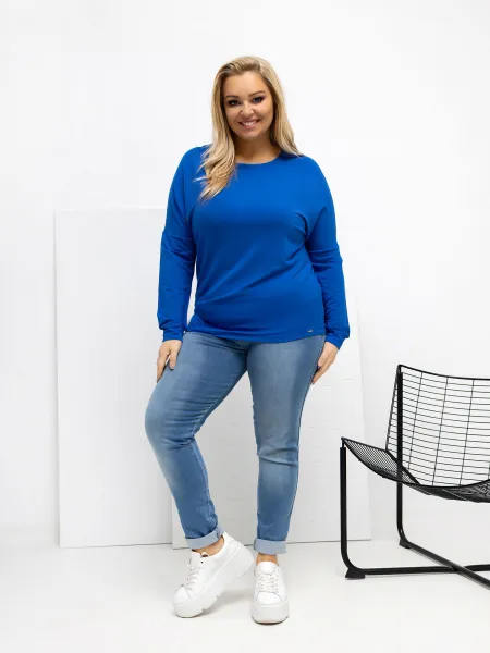 Modrá plus size blúzka