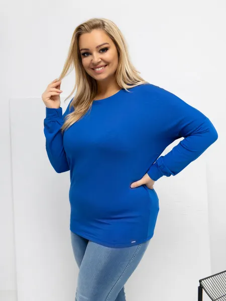 Modrá plus size blúzka