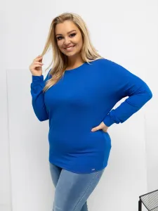 Modrá plus size blúzka