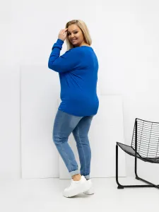 Modrá plus size blúzka