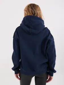 Dámska mikina s kapucňou, tmavomodrá