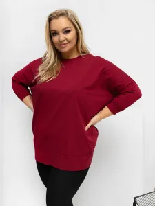 Plus size bordová mikina