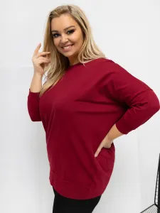 Plus size bordová mikina