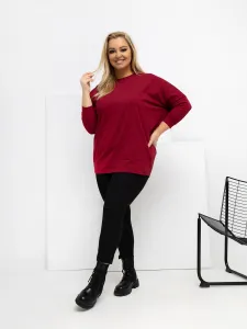 Plus size bordová mikina