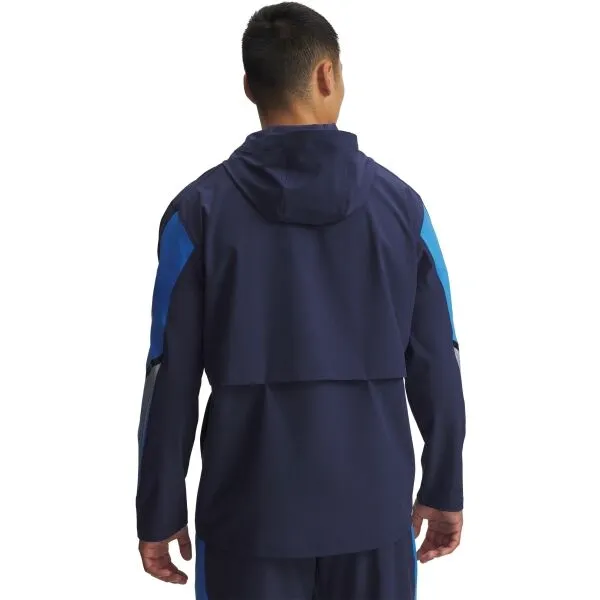 Under Armour VELOCITI STORM HOODED Pánska bunda na behanie, tmavo modrá, veľkosť M