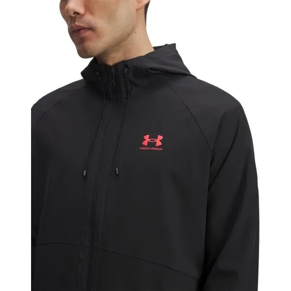 Under Armour STRETCH WOVEN WINDBREAKER Pánska bunda, čierna, veľkosť