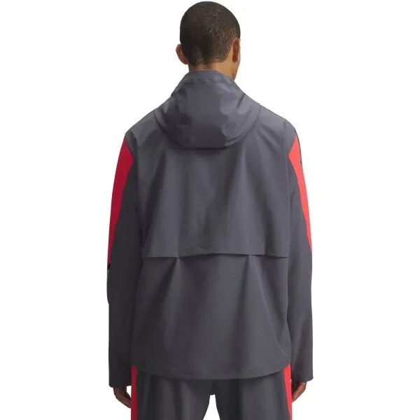 Under Armour VELOCITI STORM HOODED Pánska bunda na behanie, tmavo sivá, veľkosť