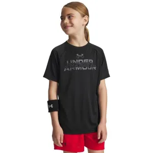 Under Armour SPLIT WORDMARK Chlapčenské tričko, čierna, veľkosť S