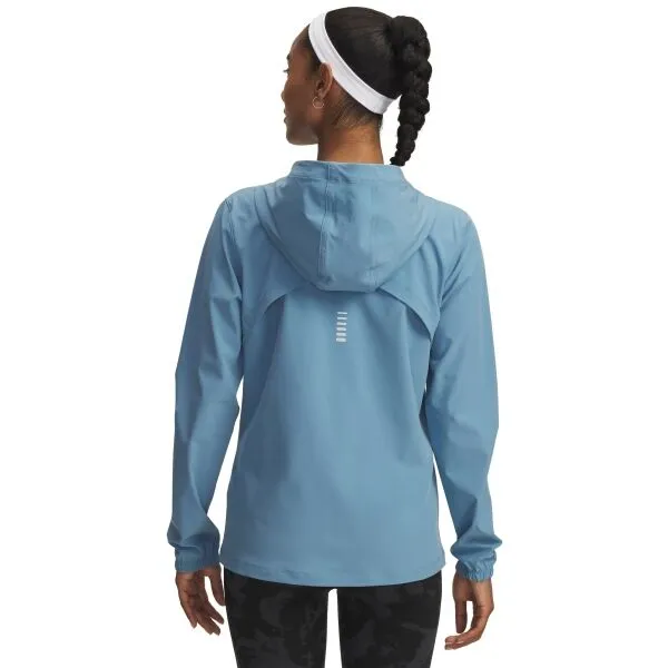 Under Armour OUTRUN THE STORM Dámska bežecká bunda, svetlomodrá, veľkosť