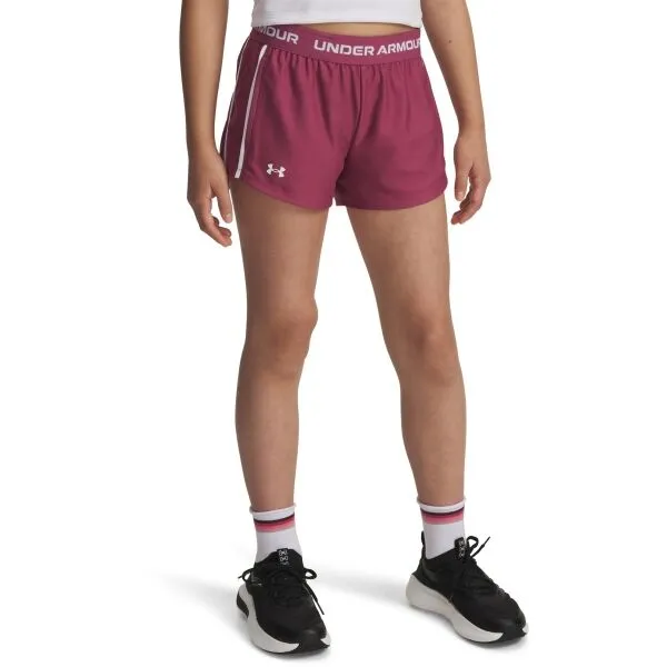 Under Armour TECH PLAY UP Dievčenské krátke nohavice, červená, veľkosť L