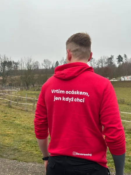 Reedog mikina červená „Chvostík“