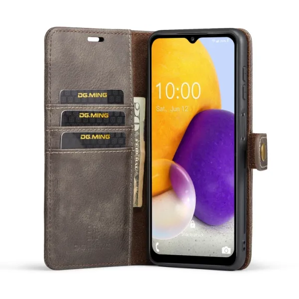DG.MING Peňaženkový obal 2v1 Samsung Galaxy A13 šedý