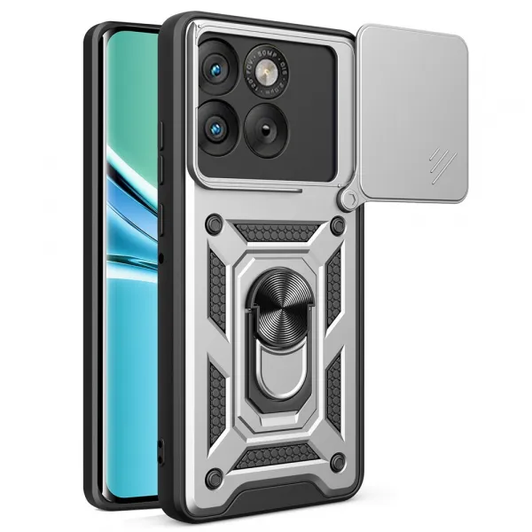 RING CAMERA Kryt s držiakom pre Motorola Edge 70 strieborný