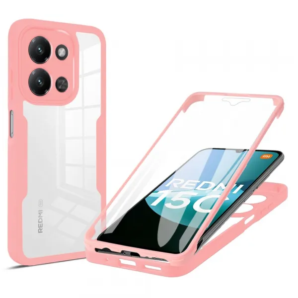 DUAL Obojstranný kryt s fóliou Xiaomi Redmi 15C / Redmi 15C 5G ružový