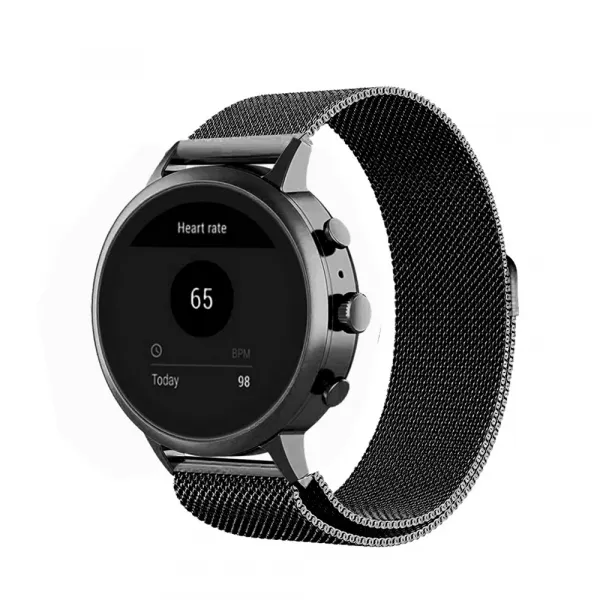 MILANESE Kovový remienok pre smart hodinky - šírka 18mm čierny