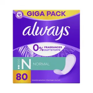 Always Daily Fresh Normal slipové vložky bez parfumácie 80 ks