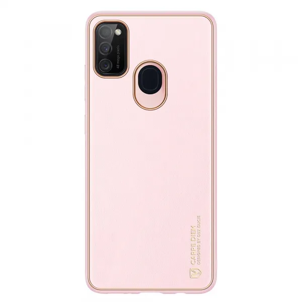 DUX DUCIS Yolo kožený kryt na Samsung Galaxy M30s, ružový