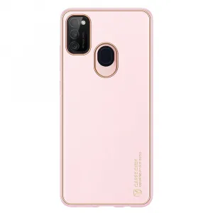 DUX DUCIS Yolo kožený kryt na Samsung Galaxy M30s, ružový