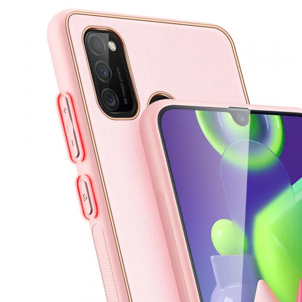 DUX DUCIS Yolo kožený kryt na Samsung Galaxy M30s, ružový