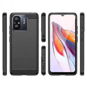 Tech-Protect Carbon kryt na Xiaomi Redmi 12C, čierny