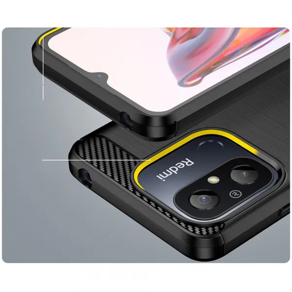 Tech-Protect Carbon kryt na Xiaomi Redmi 12C, čierny