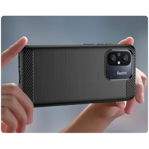 Tech-Protect Carbon kryt na Xiaomi Redmi 12C, čierny